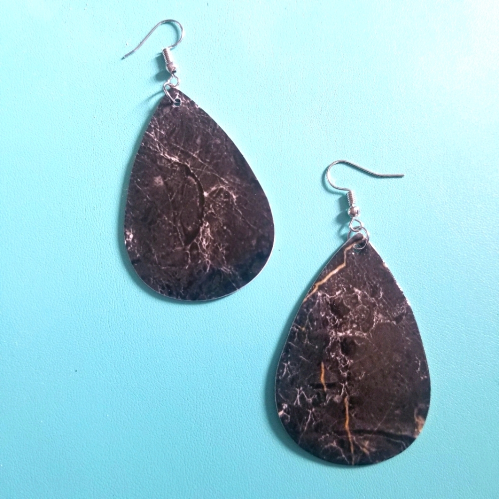 Vintage Marble Drop Earrings
